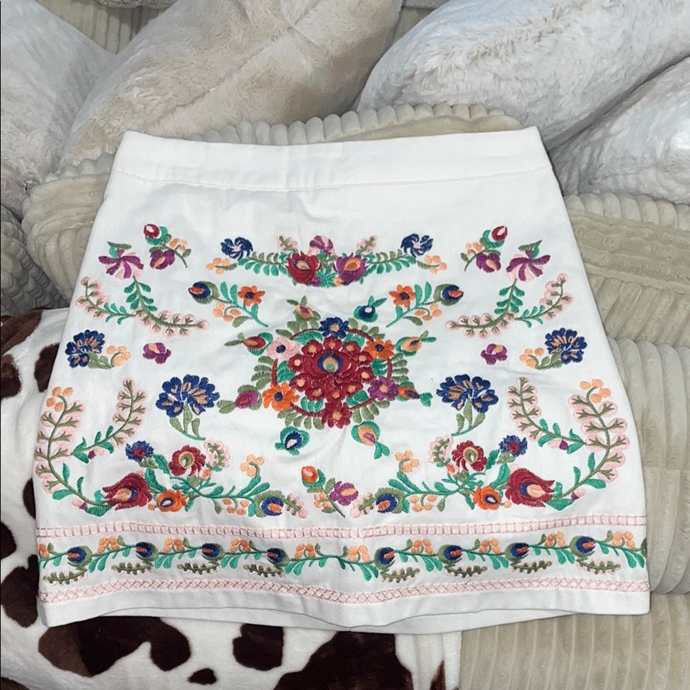 Miami Stitched Mini Denim Skirt